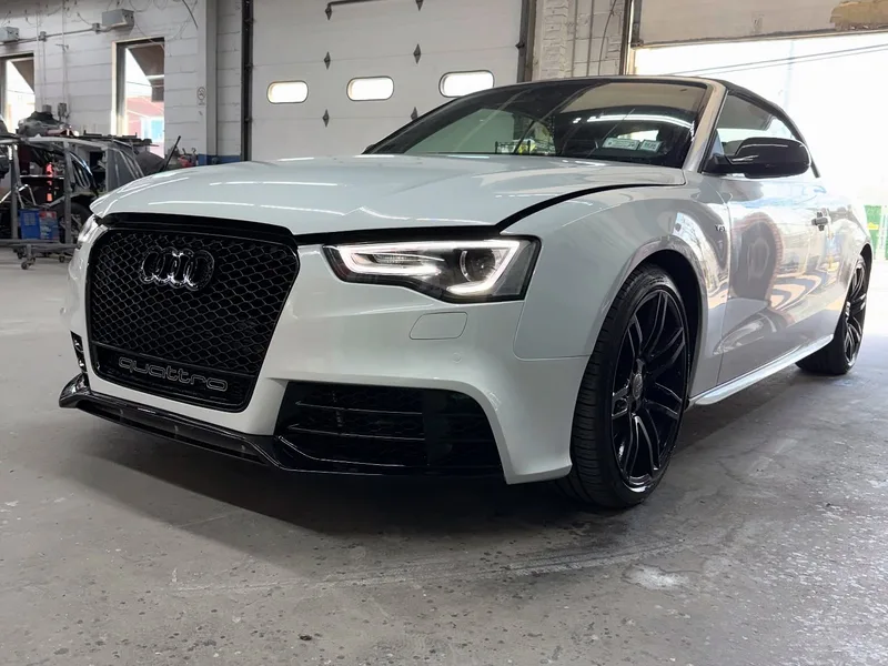 Audi RS5 Quattro front end repair in shop